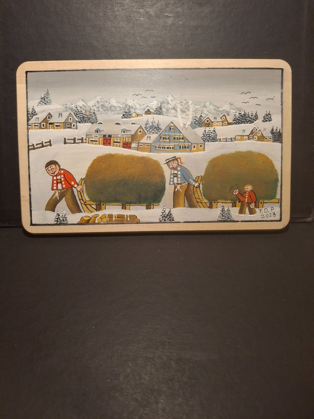Dipinti: Wunderschönes Bild  Bauernmalerei GEMALT AUF HOLZ ***53 – Usato da Zürich venduto da Soragno50