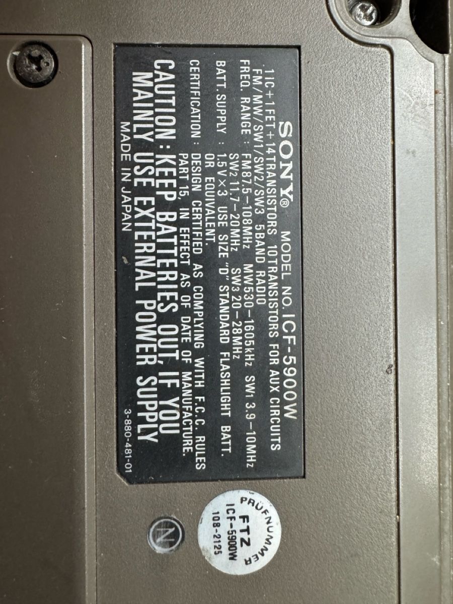 Sony Receiver: Sony ICF-5900W Multiband Receiver – Gebraucht aus Sachseln von tin_2smc 3