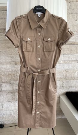 Calvin Klein Hemdblusenkleid Kurzarm beige Gr. XS