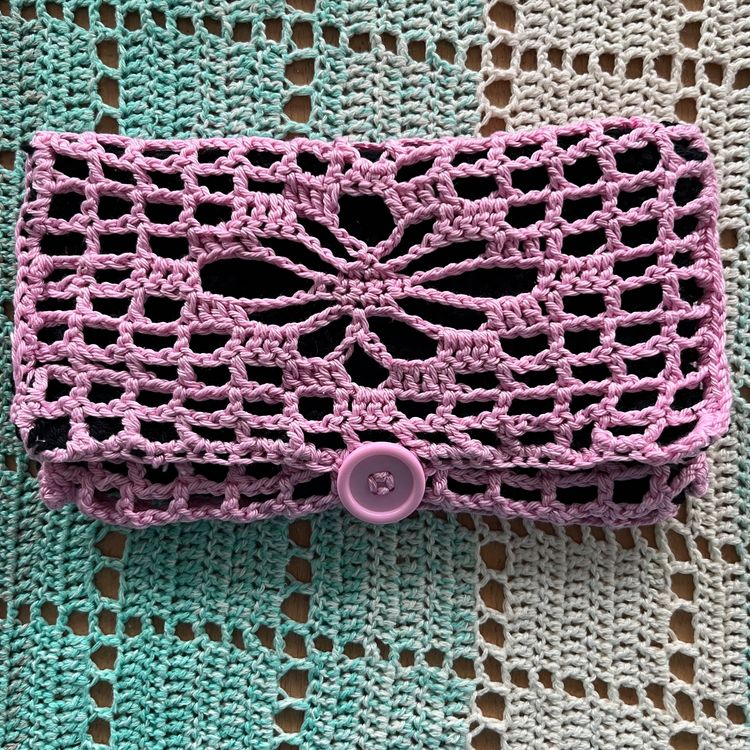 Clutch-Geldbörse Damen - Gewebte Häkeltasche Mit Farbblock Design