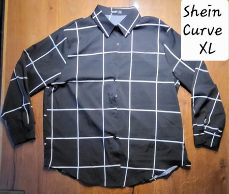 Bluse, Gr. XL, schwarz-weiss kariert neu
