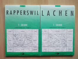 Landeskarte der Schweiz: Rapperswil + Lachen