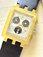 Swatch Chronograph Unisex schwarz gebrauchter Zustand
