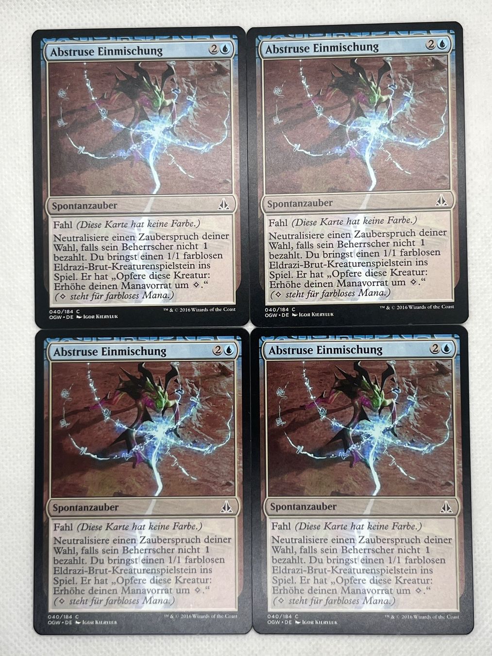 Magic The Gathering Carte collezionabili: MTG Abstruse Einmischung OGW 40 Deutsch Common 4x – Usato da Hinterkappelen venduto da Kim1992