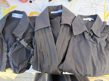 3 Blusen Anne Fontaine schwarz Gr. 36 guter Zustand