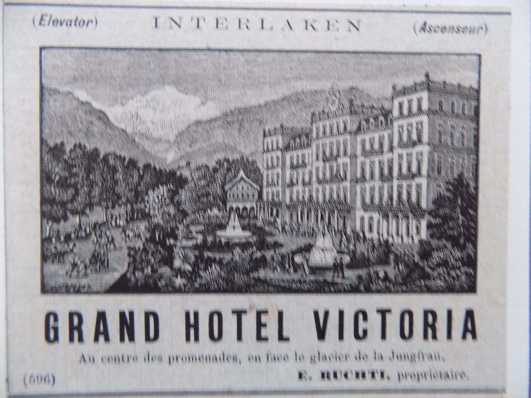 Gravures: Grand Hotel Viktoria Interlaken – D'occasion à Risch par Antikfee 1