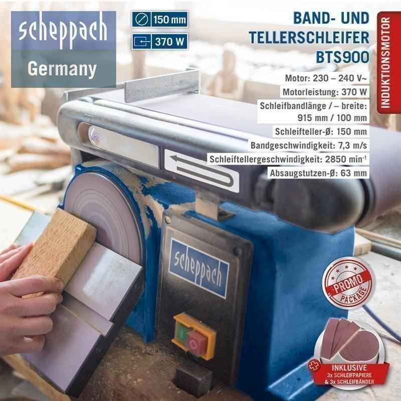 Scheppach Schleifen & Polieren: Scheppach Tellerschleifer BTS900 – Neu und originalverpackt aus Bottighofen von zaap
