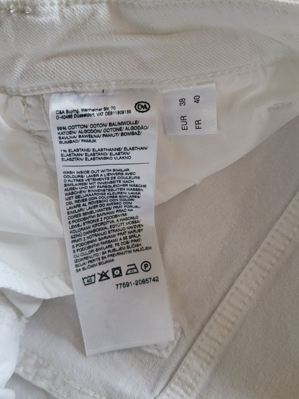 C&A Pantaloni: Jeans Bermuda/ kurze Hose Gr. 40, weiss – Nuovo (secondo la descrizione) da Richterswil venduto da adora88 4