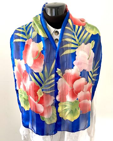 Silk Scarf, Schal aus 100% Seide, 27 x 137 cm – Handroliert