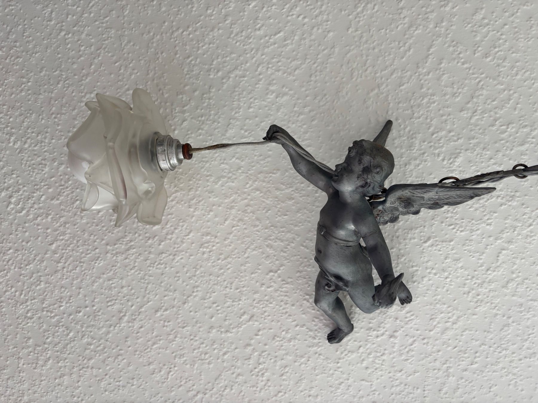 Lampade: Antike Hängelampe mit Engel – Usato da Basel venduto da met_d6zt 3