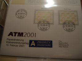 FDC Automatenmarke 2001, Papieränderung, Combobrief