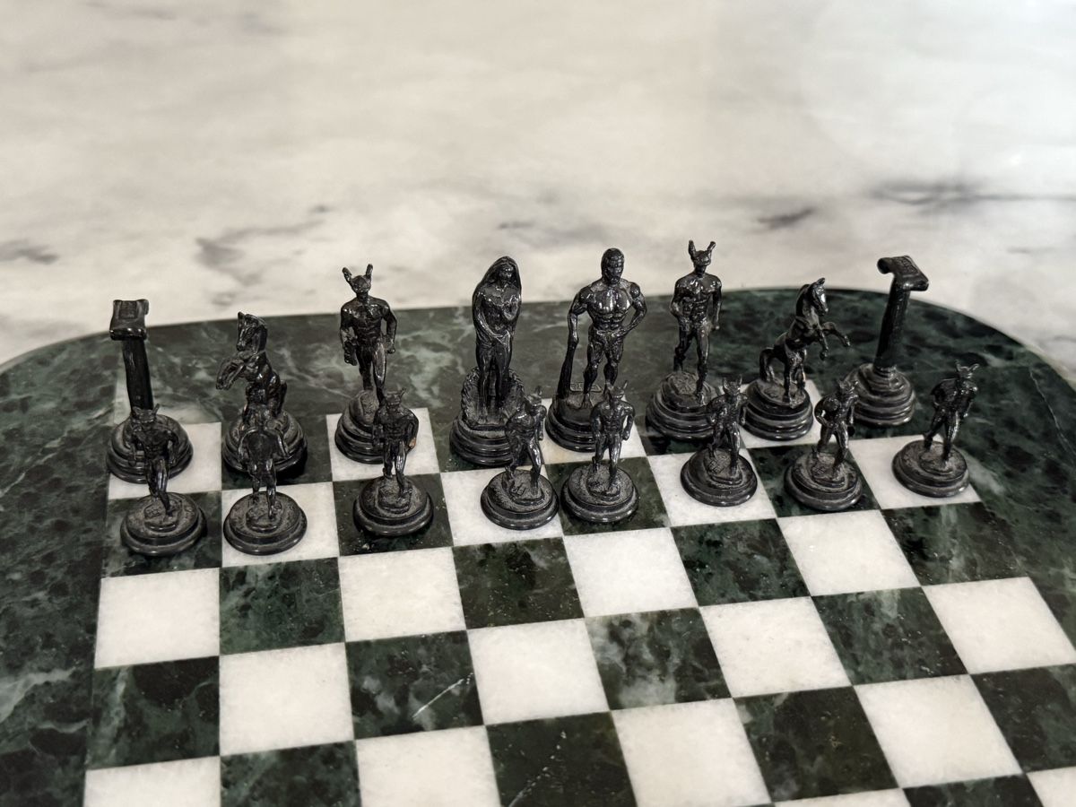 Giochi: Schachspiel aus Marmor mit Figuren – Usato da Aarburg venduto da Yula24 1