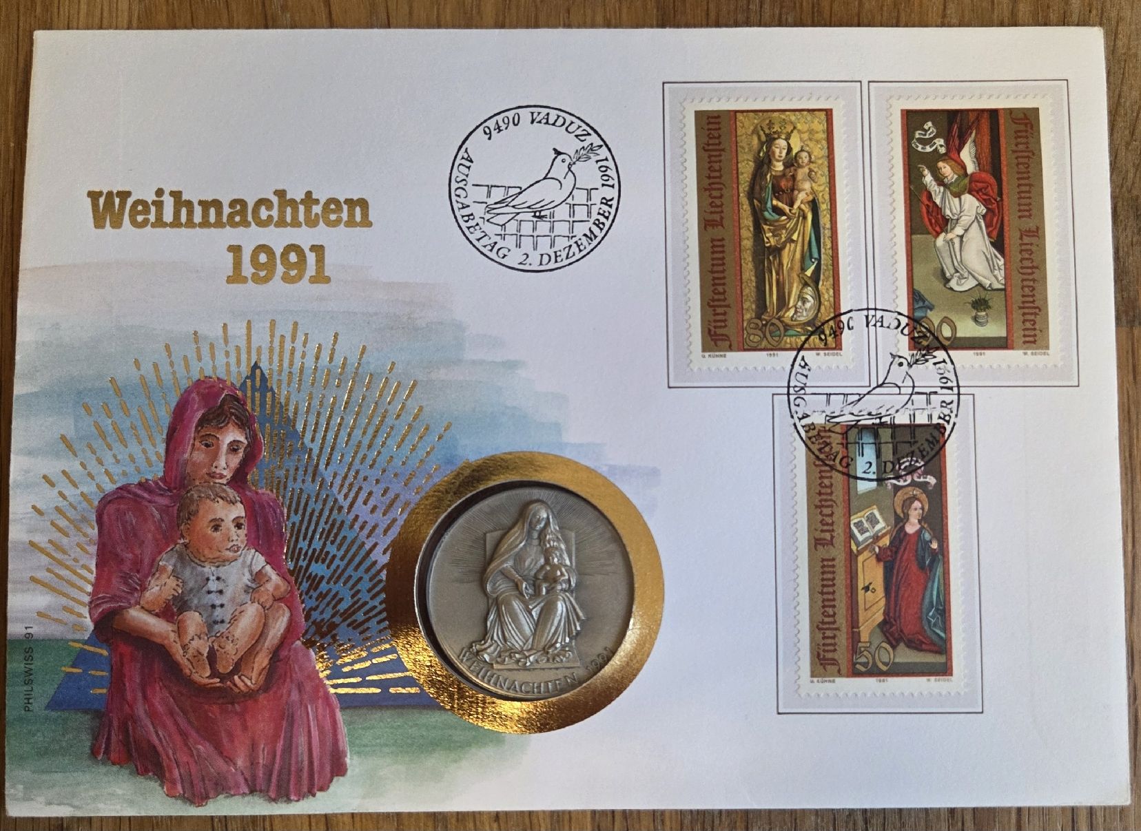 Medaillen: Silbermedaille Weihnachten 1991 – Gebraucht aus Stans von Ducati16
