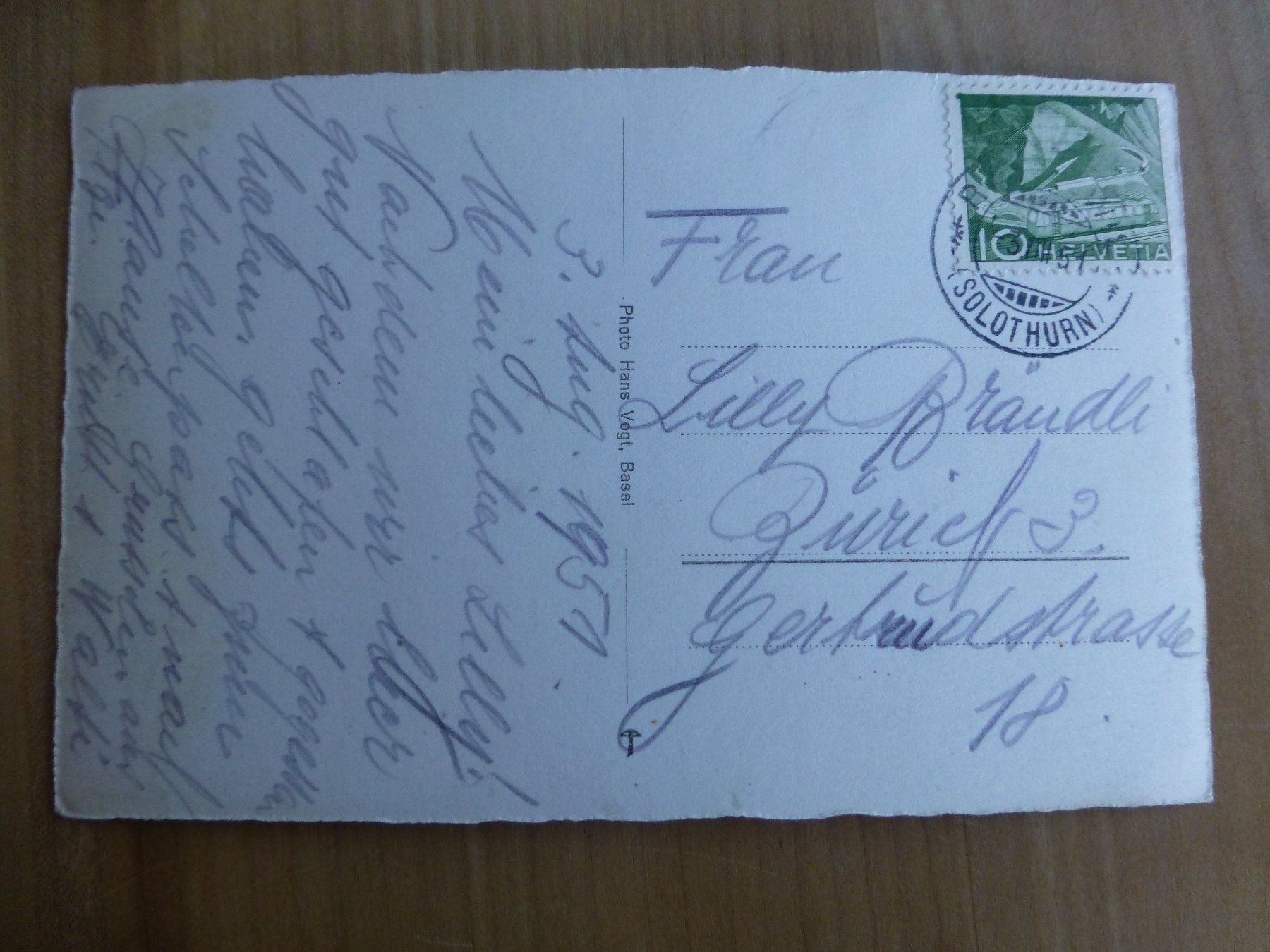 Cartoline postali: Balsthal, Bergwirthaus Brunnersberg 1951 – Usato da Bettlach venduto da 1saurer 1