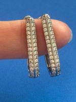 Luxus Elegante Creolen Edelstahl Ohrstecker Farbe Silber