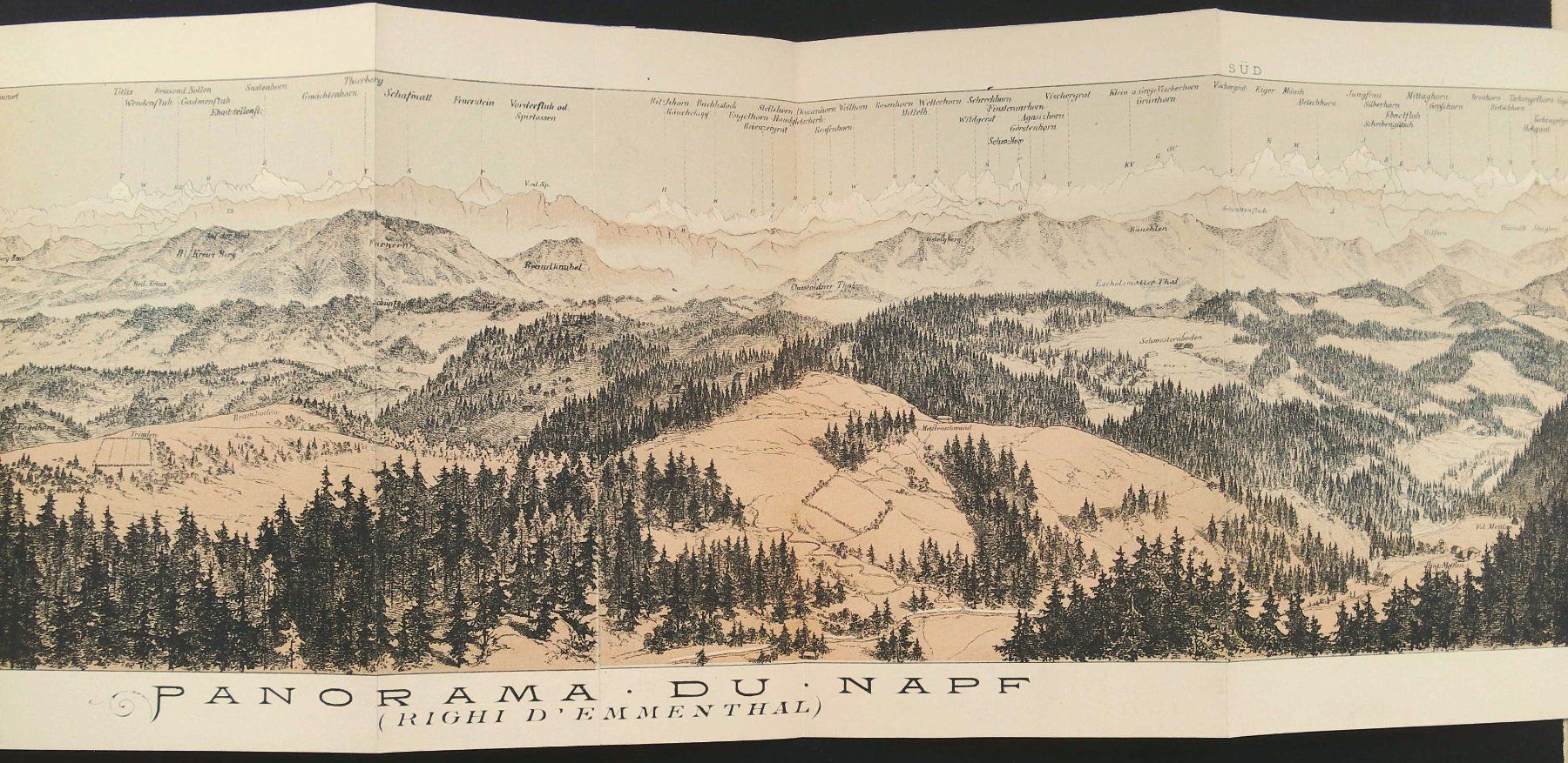 Cartine & Atlanti: Napf Panorama von Hürzeler 1883 – Usato da Rafz venduto da booksell