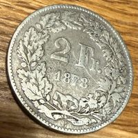Schweizer Münze 2 Franken 1878 Silbermünze