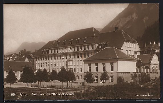 Cartes postales: Chur, Sekundar- und Handelsschule mit Um – D'occasion à Berlin par bartko-reher