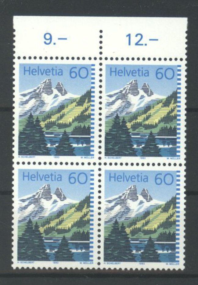 Tutti i francobolli: 1993, Dauermarke, Viererblöcke ** – Usato da Willisau venduto da Vollstempel
