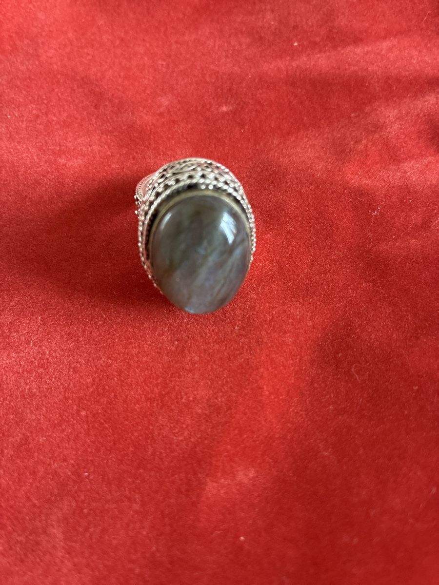 Ringe: Silberring mit Labradorit Stein, Vintage Look, Grösse 18 – Neu (gemäss Beschreibung) aus Killwangen von Fefy 1