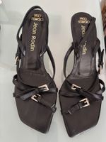 Sandales Jean Rodin, cuir noir, pointure 37, été chic!