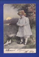 ENFANT - Jeune fille et colombes