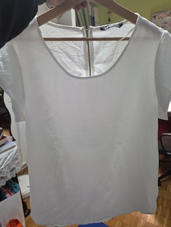 Weiss T-Shirt ONLY Gr. 42 Sommerlich leicht & luftig 