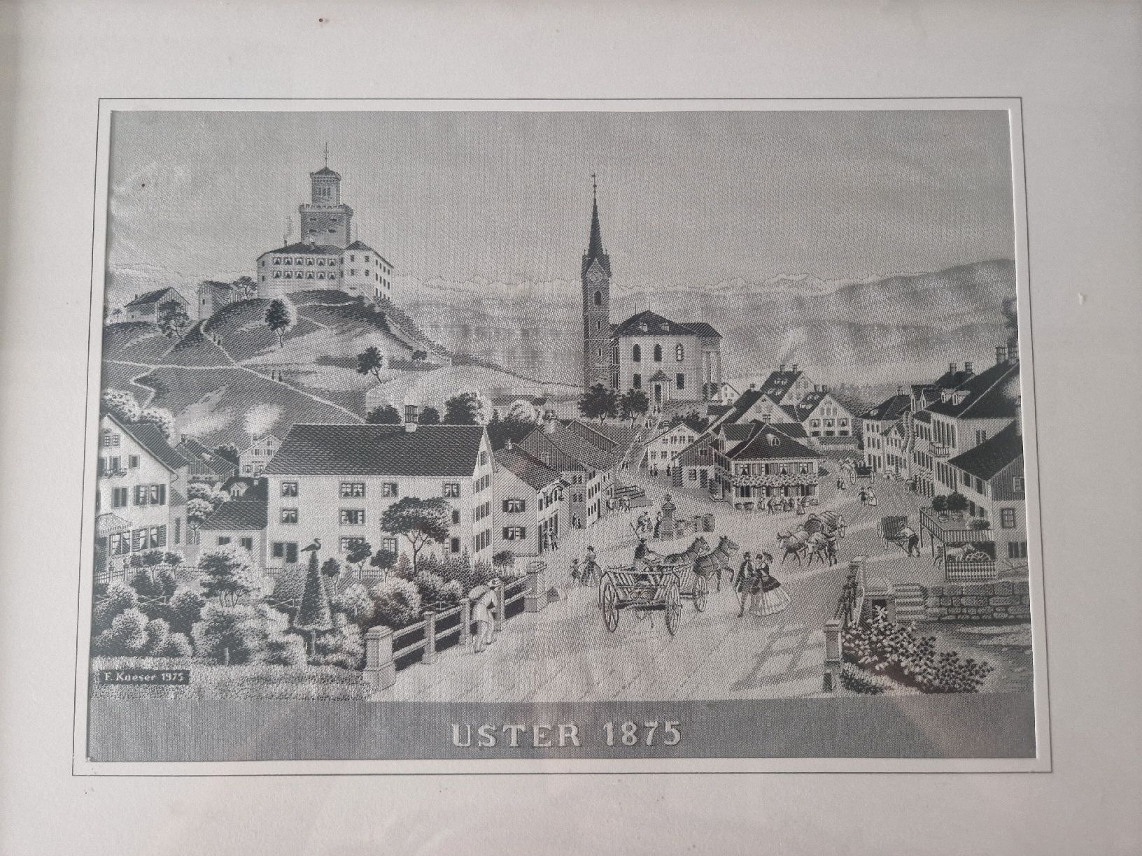 Poster & Bilder: Gesticktes Bild von Uster 1875 – Gebraucht aus Uster von Alfa0008