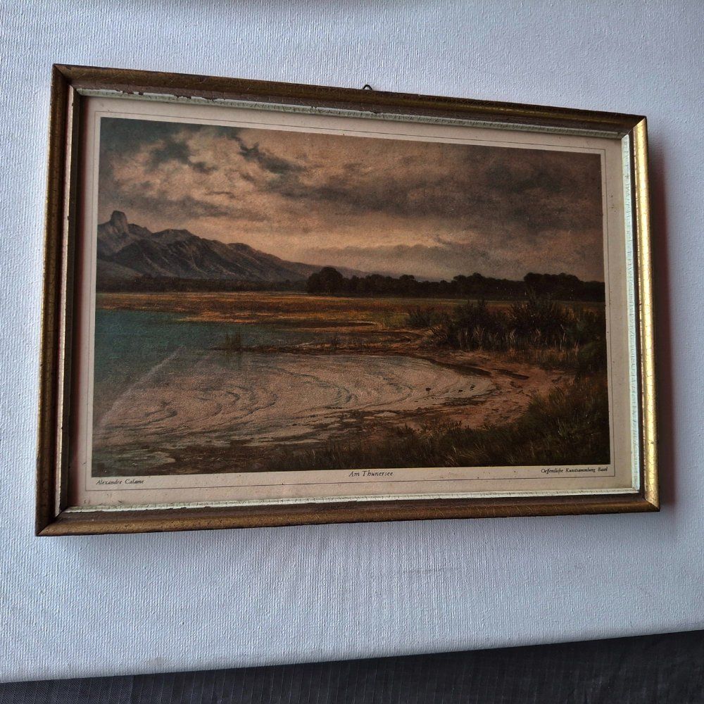 Poster & Bilder: Kunstdruck alt, Alexander Calame - am Thunersee – Gebraucht aus Weggis von Mylemontree
