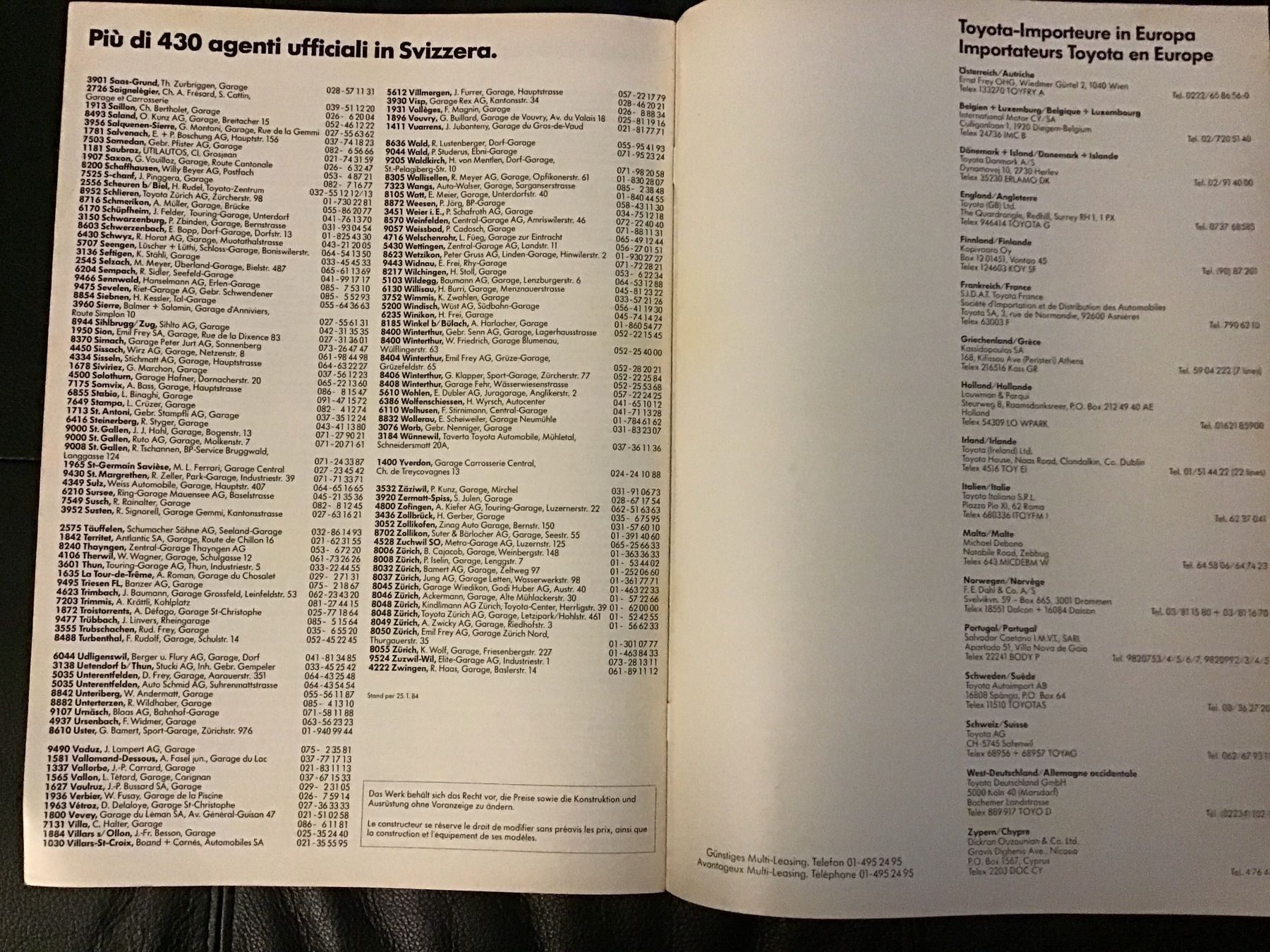 Toyota Documenti: Toyota Programm Verkaufsprospekt 1984 – Usato da Scherzingen venduto da Starseller62 8