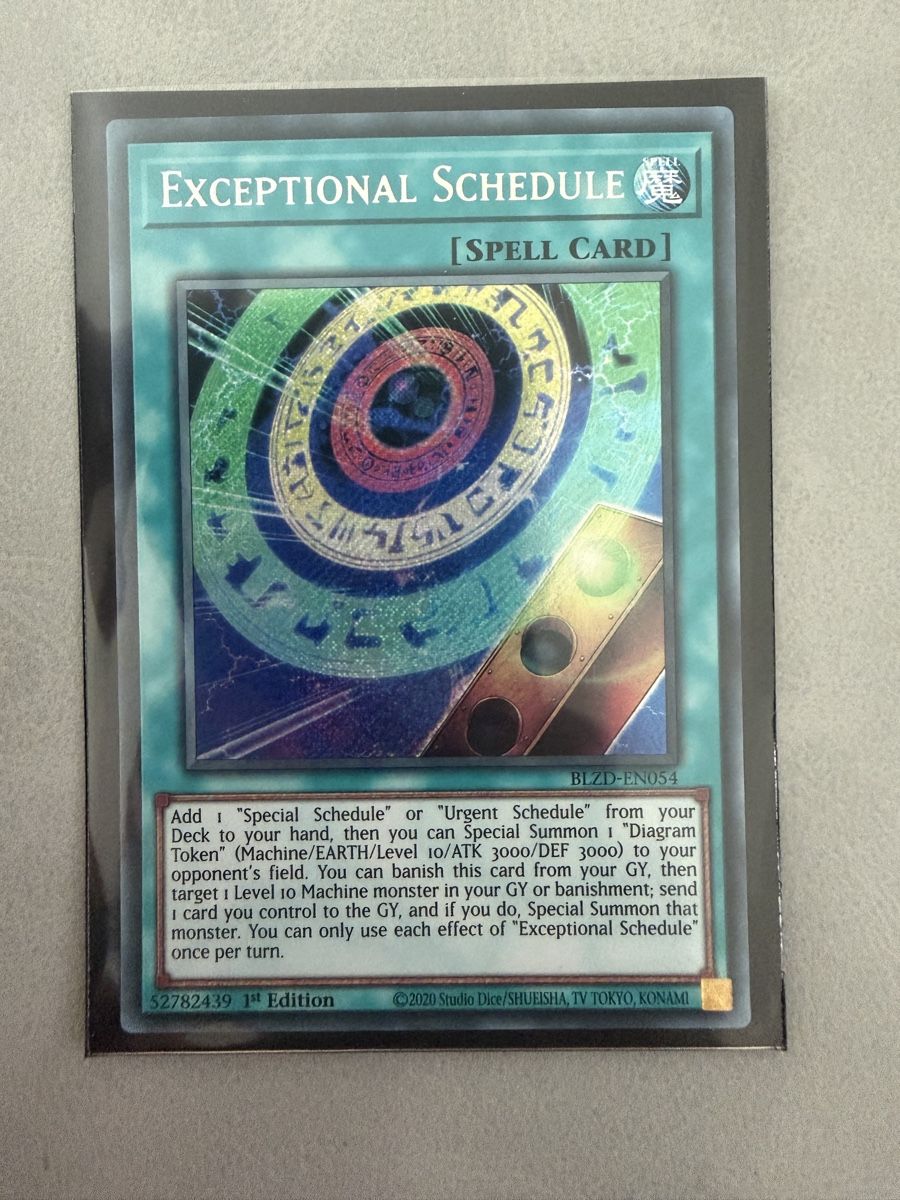Yugioh Carte collezionabili: Yu-Gi-Oh Karte "Exceptional Schedule" 1st Edition – Nuovo (secondo la descrizione) da Gossau SG venduto da Makijali