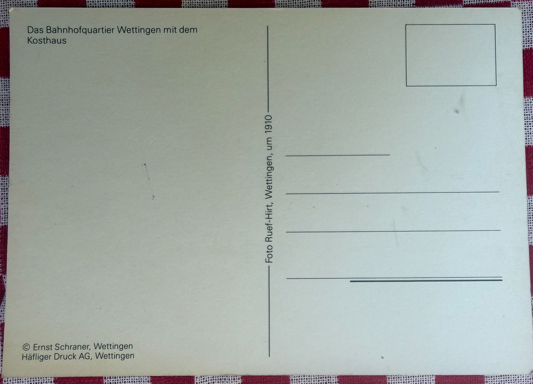 Cartes postales: WETTINGEN - Bahnhofquartier mit Kosthaus- Ansichtskarte – D'occasion à Tegerfelden par siebenmacky 1