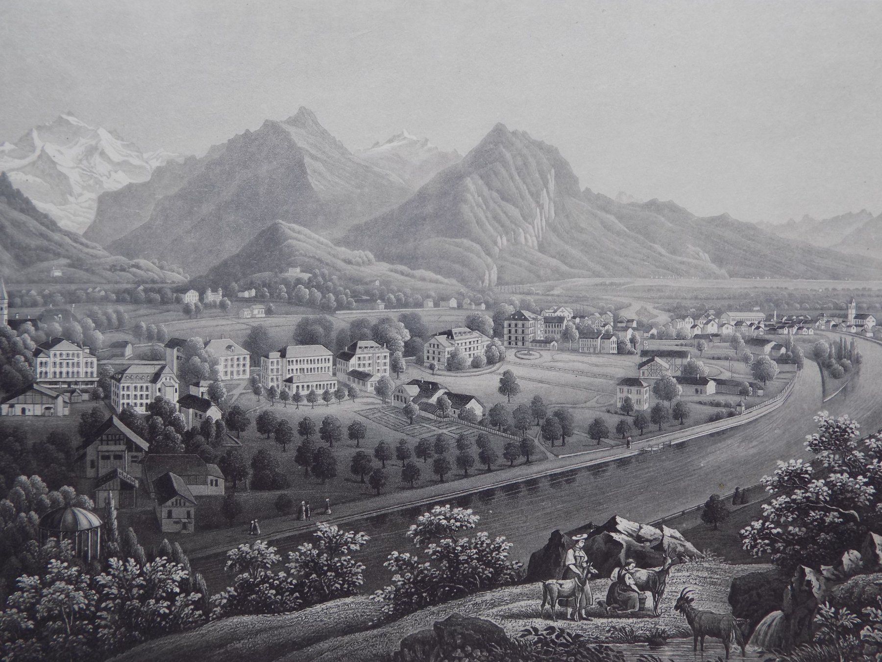 Gravures: Interlaken feine Ansicht von Dikenmann – D'occasion à Risch par Rischli15 1