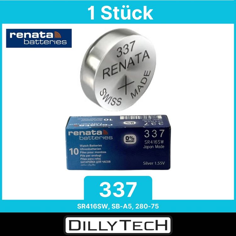 Caricatori & Batterie: Renata 337 Box, SR416SW Knopfzellenbatterie - 1 Stk. – Nuovo e nell'imballaggio originale da Erlenbach ZH venduto da DillyTecH