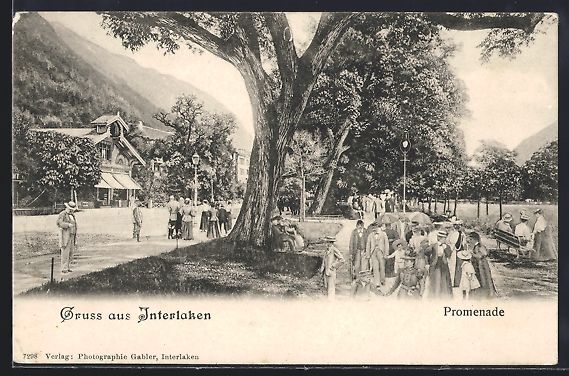 Cartoline postali: Interlaken, Promenade mit Gebäude und S – Usato da Berlin venduto da bartko-reher