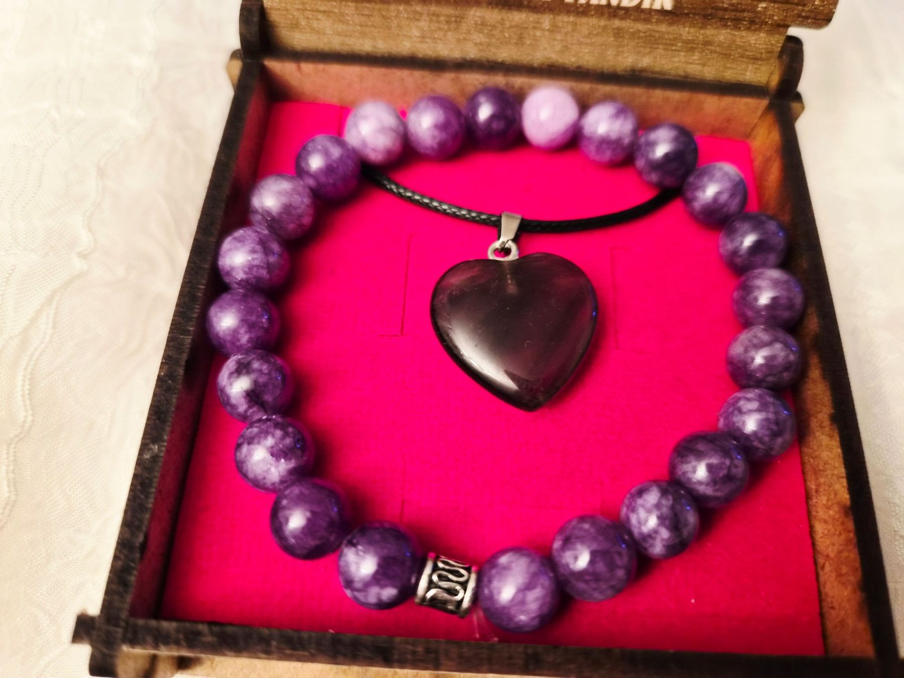 Armbänder & -reifen: Amethyst Edelstein Armband Elastisch mit Halskette – Neu und originalverpackt aus Dietikon von Eleda 1