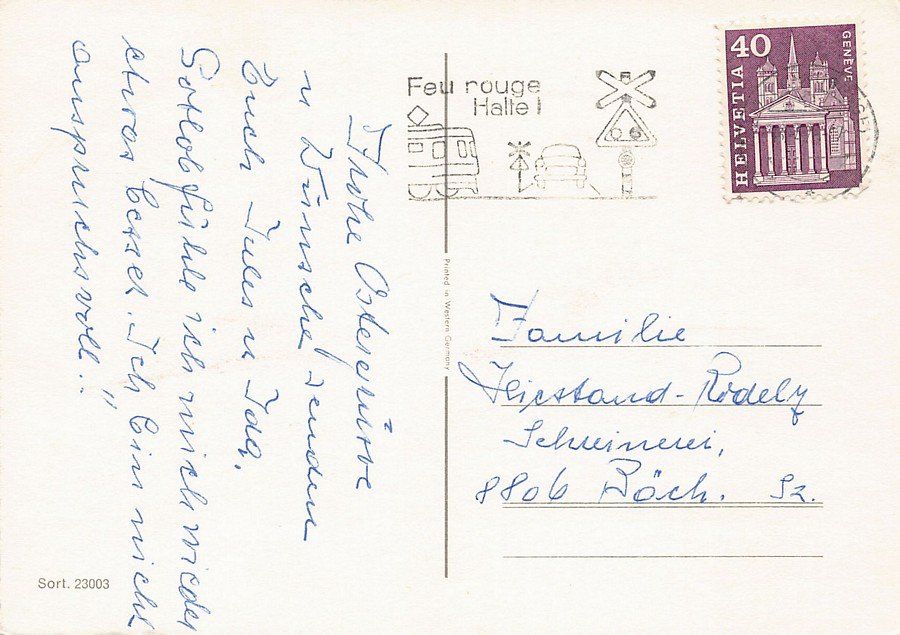 Cartoline postali: Joyeuses Pâques, circulée années 70 – Usato da Frauenfeld venduto da POML 1