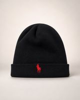 Bonnet Polo Ralph Lauren noir – Logo rouge brodé