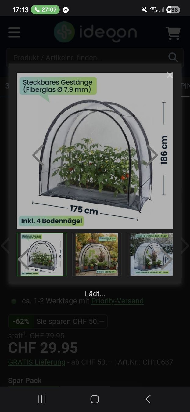 Cabanes de jardin & serres: Gewächshaus praktisch neu! – Neuf (Voir description) à Thun par Jaso8 1