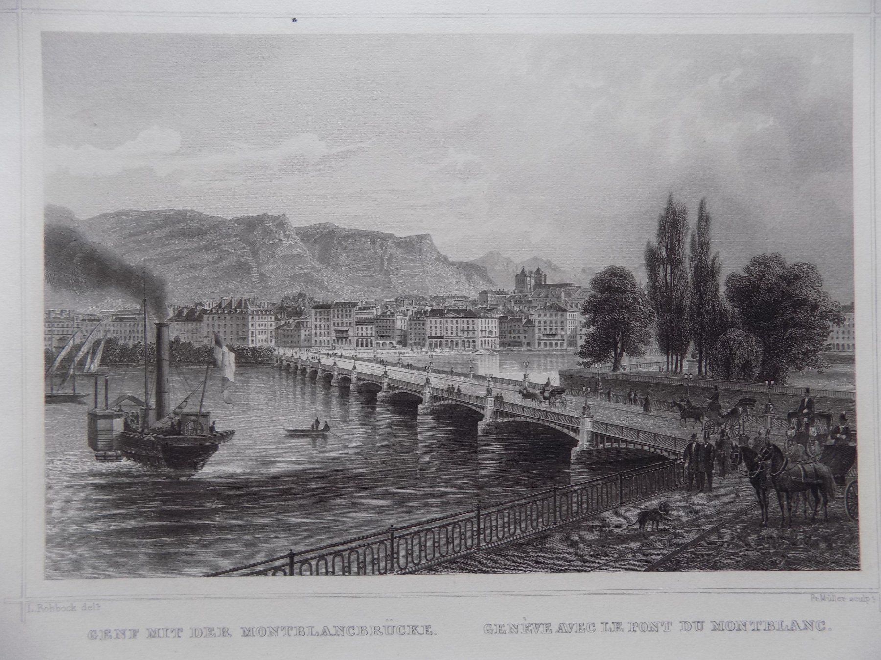 Stiche: Genève pont Montblanc – Gebraucht aus Risch von Rischli15 1