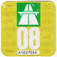 Vignette 2008, gebrauchte Autobahnvignette 08