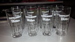 8 San Pellegrino Bitter Gläser, Vintage