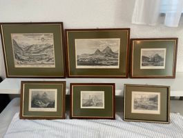 Convolut von 6 historischen Stichen Kanton Schwyz 1642-1850