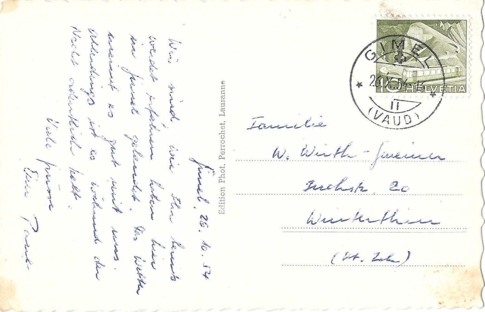 Cartoline postali: Gimel et les Alpes – Usato da Olten venduto da clotaldi 1