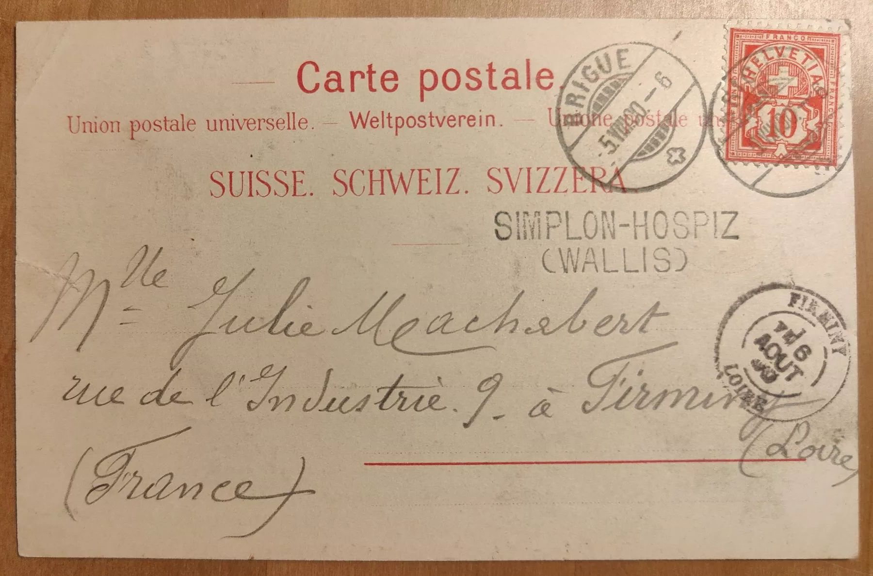 Cartoline postali: Litho, Souvenir du Simplon um 1900 – Usato da St. Erhard venduto da Chaeferli6 1