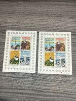 2 mal Schweiz Briefmarken Viererblock Helvetia 1960 Rarität!