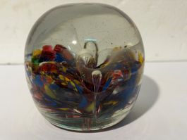 Glass Paperweight multicolored swirls condition used