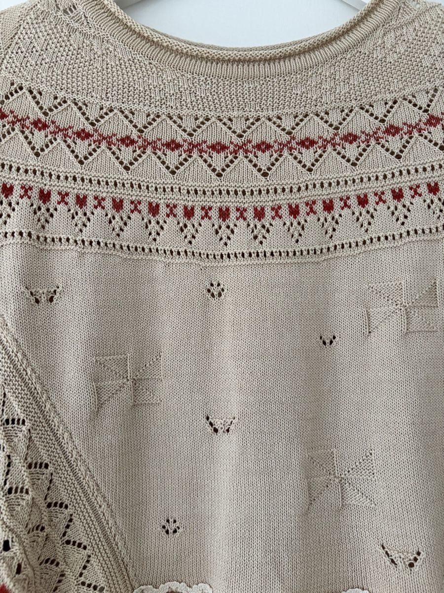 High Pullover & Sweatshirts: HIGH Strickpullover Gr.S Beige/Rot – Neu (gemäss Beschreibung) aus Rorschacherberg von gal_kgc8 2