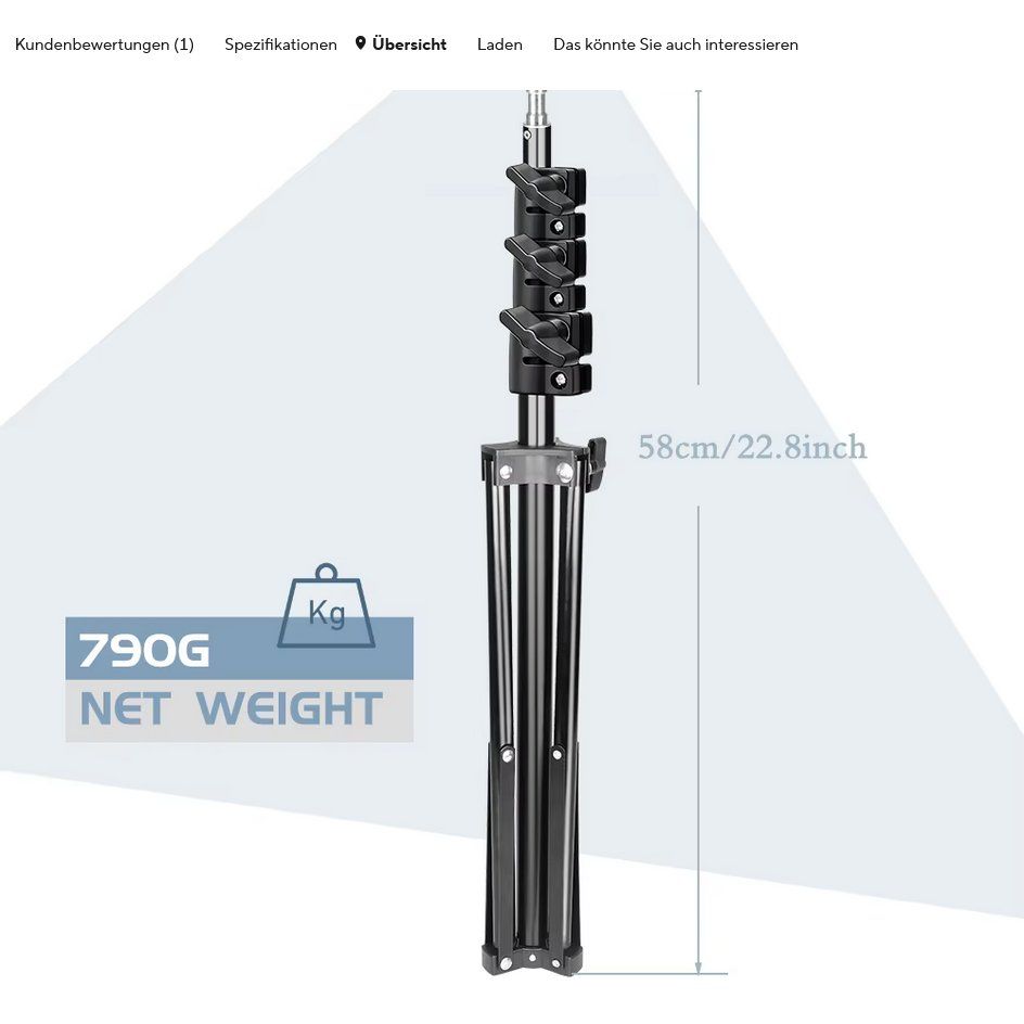 Seggioloni: Stativ 190cm hoch schwarz – Nuovo e nell'imballaggio originale da St. Niklausen OW venduto da LED-Shop 1