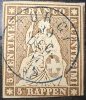 Strubel 22D Turgi Blauer Stempel 30.12.1857